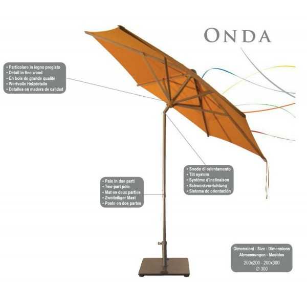 Onda - Parasol Inclinable à Pied Central - Fim