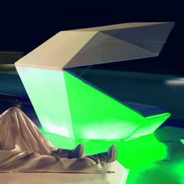 Multicolor LED Lighting Faz Daybed with Parasol by Vondom