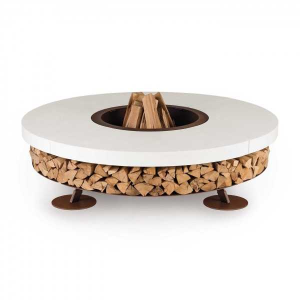 Ercole White 150 - Outdoor Fire Pit Concrete White - AK47