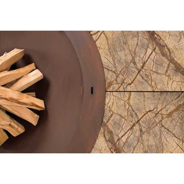 Ercole Rainforest Brown 150 - Outdoor Fire Pit Marble Brown - AK47