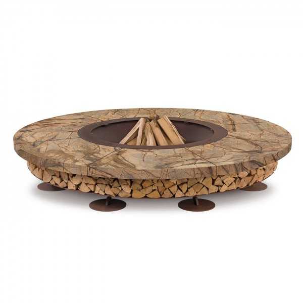 Ercole Rainforest Brown 250 - Outdoor Fire Pit Marble Brown - AK47