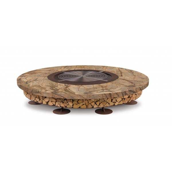 Ercole Rainforest Brown 250 - Outdoor Fire Pit Marble Brown - AK47