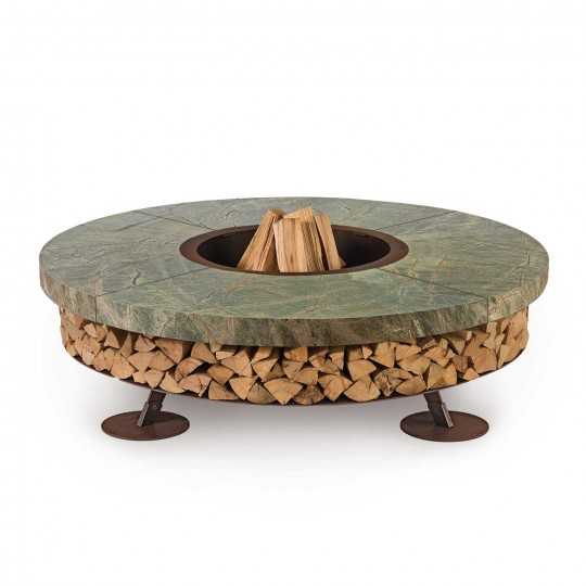 Ercole Rainforest Green 150 - Outdoor Fire Pit Green Marble - AK47
