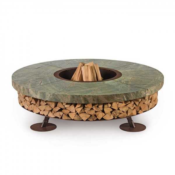 Ercole Rainforest Green 150 - Outdoor Fire Pit Green Marble - AK47