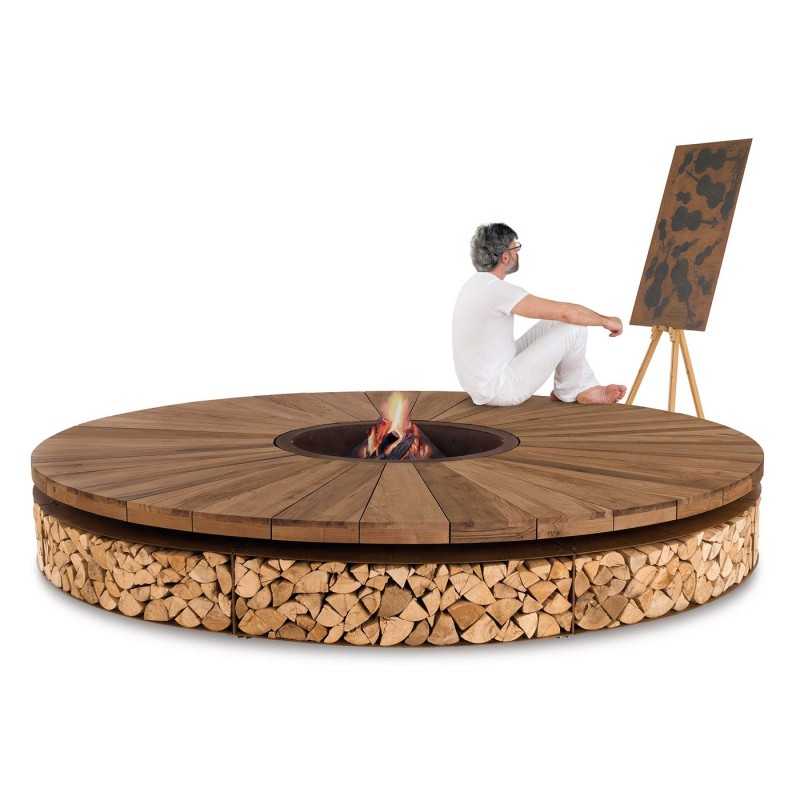 Giant Chestnut Wood Fire Pit Artu O 300 Cm By Ak47