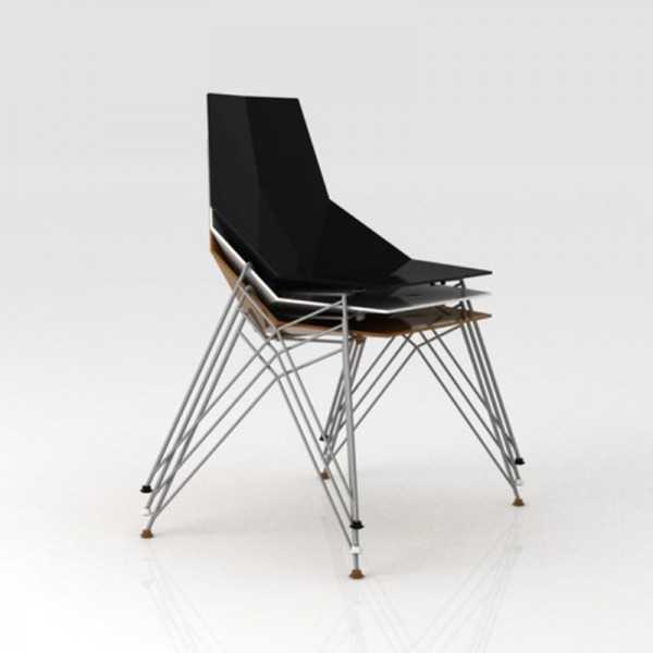 Chaises inox Faz - lot 4 chaises design