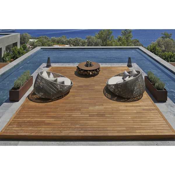 Brasero ZERO 150 Acier Corten ideal terrasse jardin Bar Restaurant