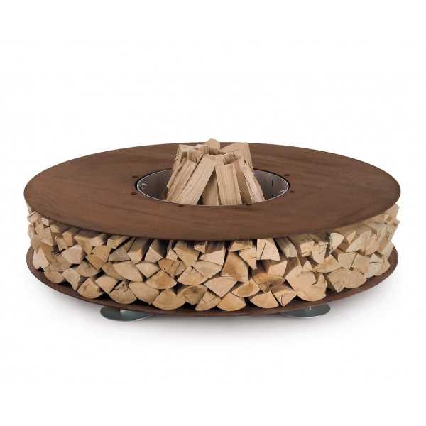 Front View ZERO 150 Outdoor Corten Steel Fire Pit Ø150 cm