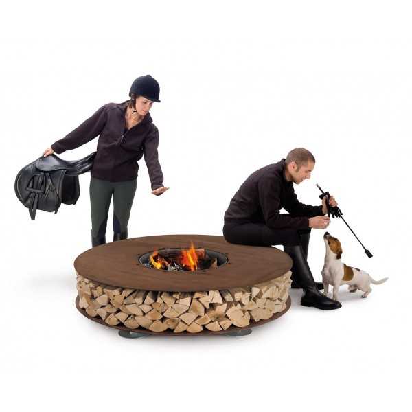 ZERO 150 with fire Outdoor Corten Steel Fire Pit Ø150 cm by AK47