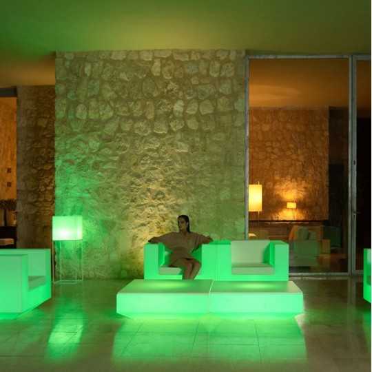 HomeFitting Table basse ronde extérieure lumineuse 55cm bar de piscine