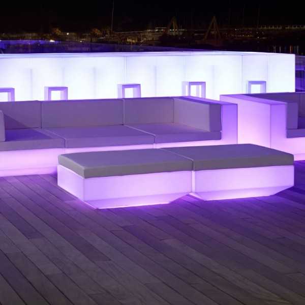 Pouf lumineux à led Vela Vondom de forme carrée