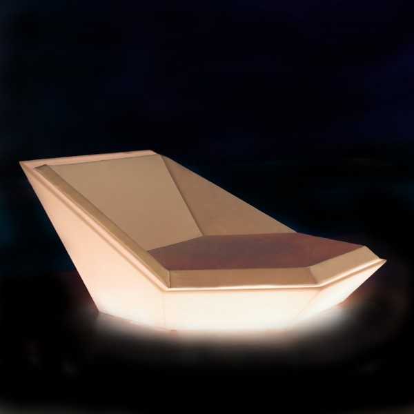 Faz Daybed with White Led Light by Vondom - LED lit Original Loveseat by night