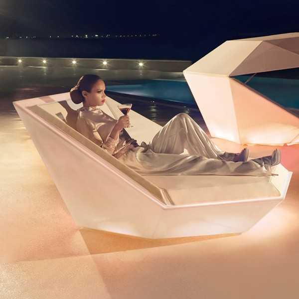 Bain de soleil Blanc Lumineux Faz Daybed par Vondom de qualité professionnelle