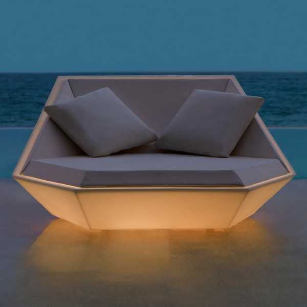 Faz Daybed - Sunbed with RGB LED Light by Vondom. Cushions 60x60cm sold separately