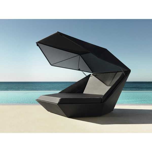 Fauteuil de Jardin Design avec Parasol et Base pivotante à 360° Faz Daybed