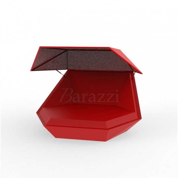 Red Matt Faz Daybed with Parasol by Vondom