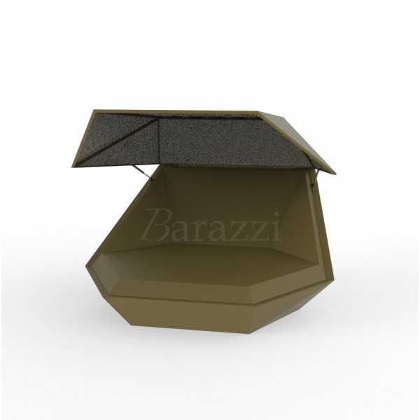 Khaki Matt Faz Daybed with Parasol by Vondom