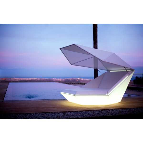 Multicolor LED Lighting Faz Daybed with Parasol by Vondom