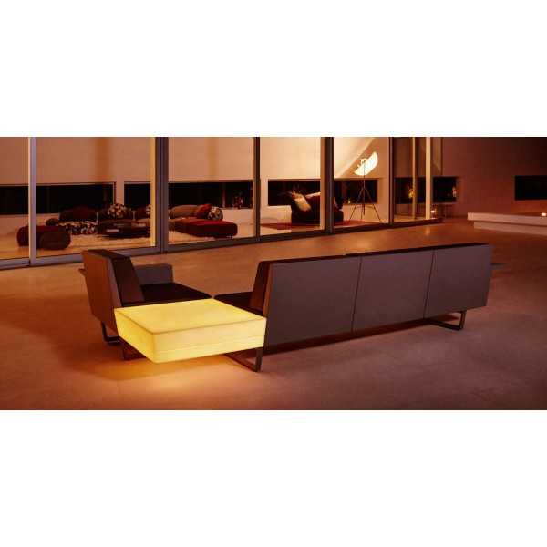 Back view of the Flat Corner Sofa with lighting table (optional)