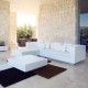 Meridiennes Vela Sofa doites et gauche laquee blanc avec pouf