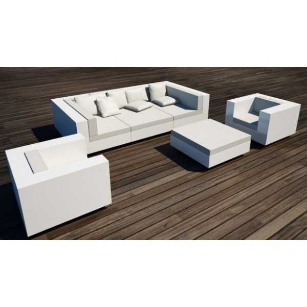 Composition 3D Collection Vela Sofa Chaiselongue Meridienne Fauteuil et Pouf par Vondom