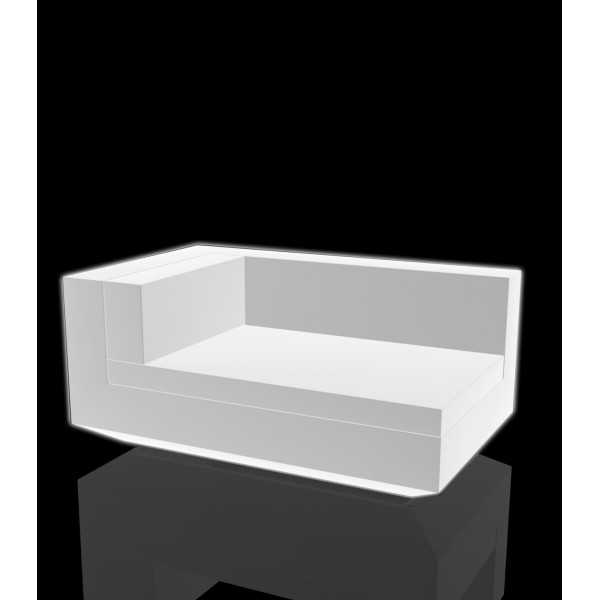 Vela Sofa Chaiselongue Left LED White by Vondom. Left Chaiselongue in white luminous version