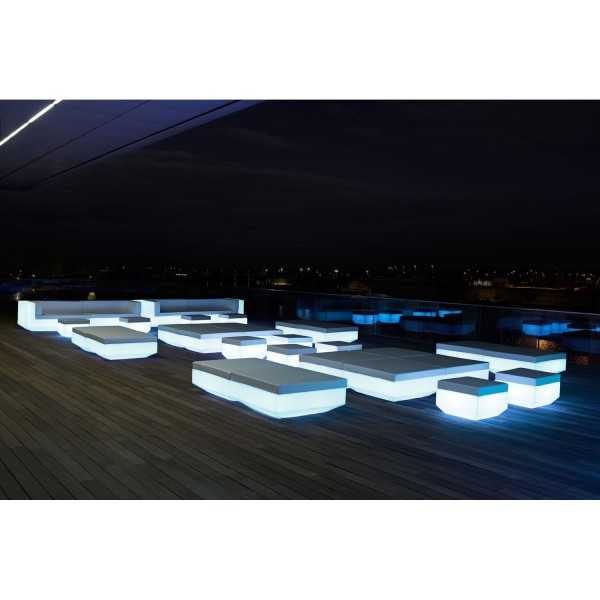 Luminous White Furniture Set Vela Collection by Vondom on the Hotel Terrace