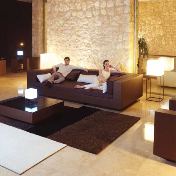 Trois Modules Combines de Meridiennes Bronze Vela Sofa Chaiselongue