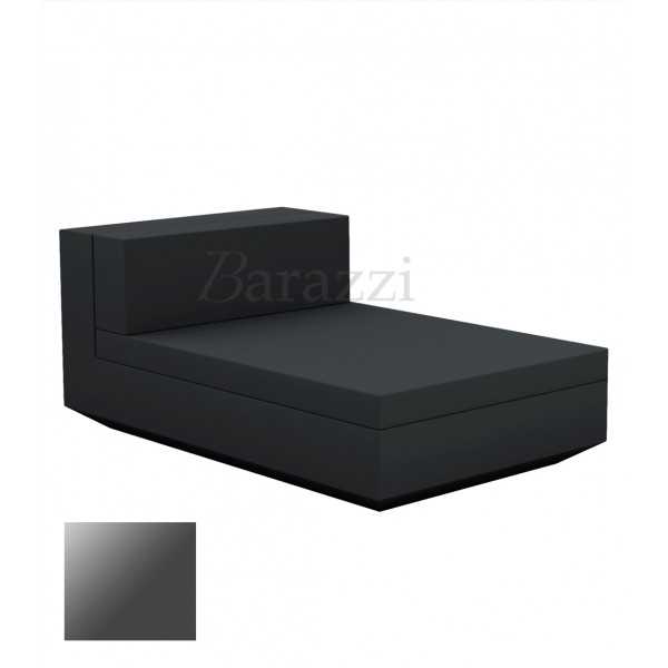 Vela Sofa Lacquered Armless Chaise longue Central Anthracite Vondom