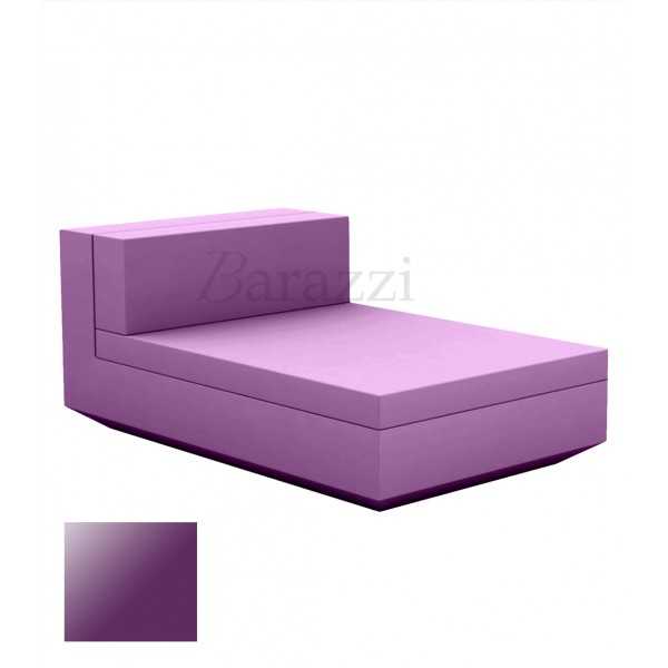 Vela Sofa Lacquered Armless Chaise longue Central Plum Vondom