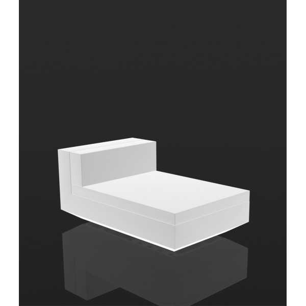 Vela Sofa Central LED White by Vondom. Central Chaiselongue in white luminous version