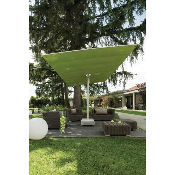 Grand Parasol Flexy Twin avec Mat Central 2 Panneaux Inclinables et Bande de Jonction (en option)