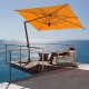 Ischia Parasol avec Pied Deporte Rectangulaire Inclinable Orange Fim