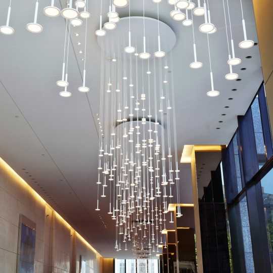 IRAIN 137 Shower of Light Pendant Lamp with 137 OLEDs by BlackBody