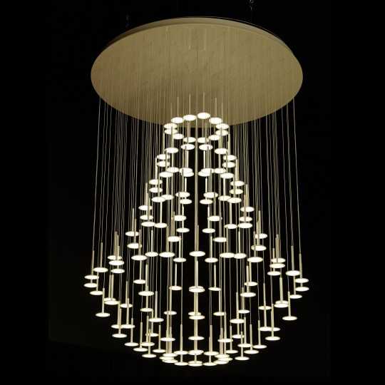 Suspension a Disques OLED en Forme de Lustre IRAIN Montgolfiere par BlackBody