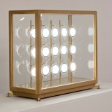 TEKA Teck and Brass Showcase Table Lamp with 15 OLED lights