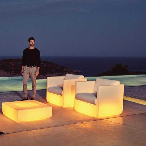 ULM Armchair RGB - Outdoor Polyethylene Armchair with Multicolor LED Light