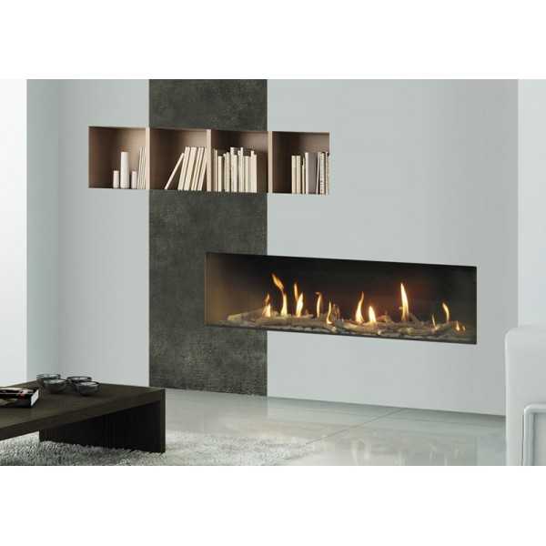 Cheminee a Gaz Geante Focus 180 installee interieur emplacement Cheminee a Bois (buches en option)