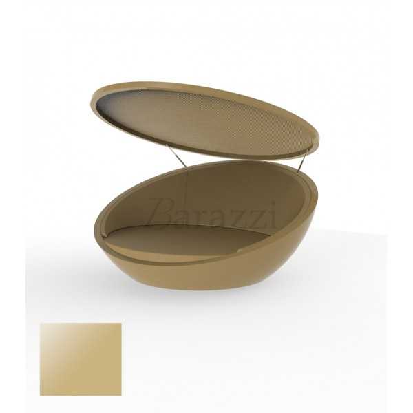 ULM Daybed Round with Parasol Beige Polyethylene Lacquered Vondom