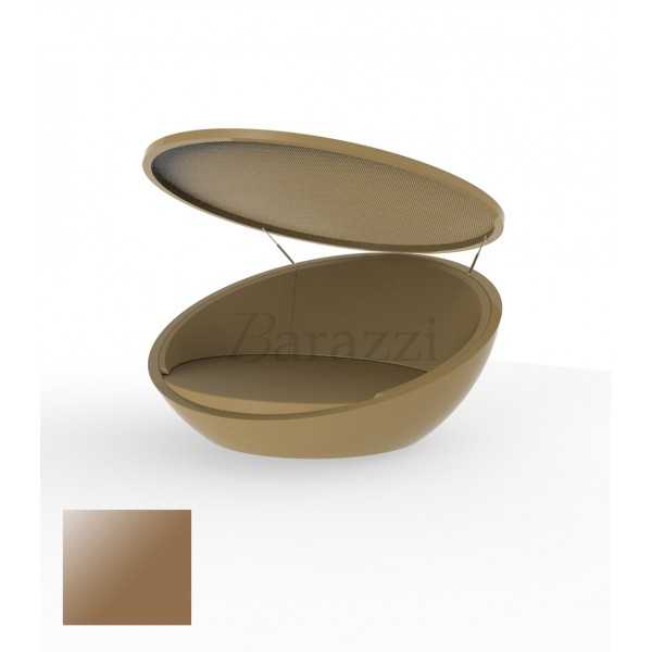 ULM Daybed Round with Parasol Champagne Polyethylene Lacquered Vondom