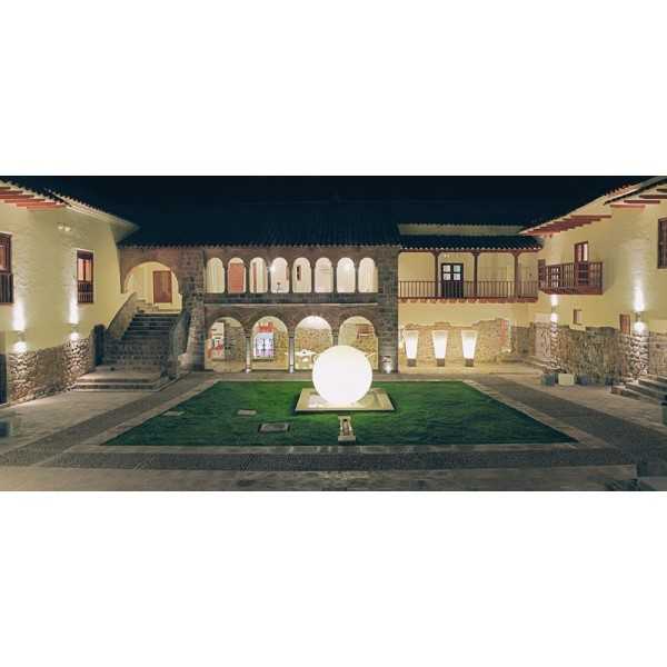 GLOBO 200 Extra Large Luminous Bubble in a Hotel Courtyard