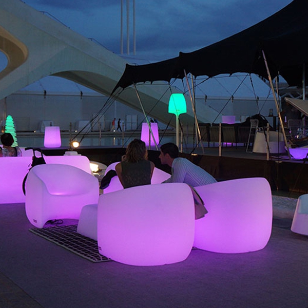 Armchair Rgb Outdoor Polyethylene Chair With Multicolor Led Light Armchair Rgb Outdoor Polyethylene, Led Light Outdoor Furniture
