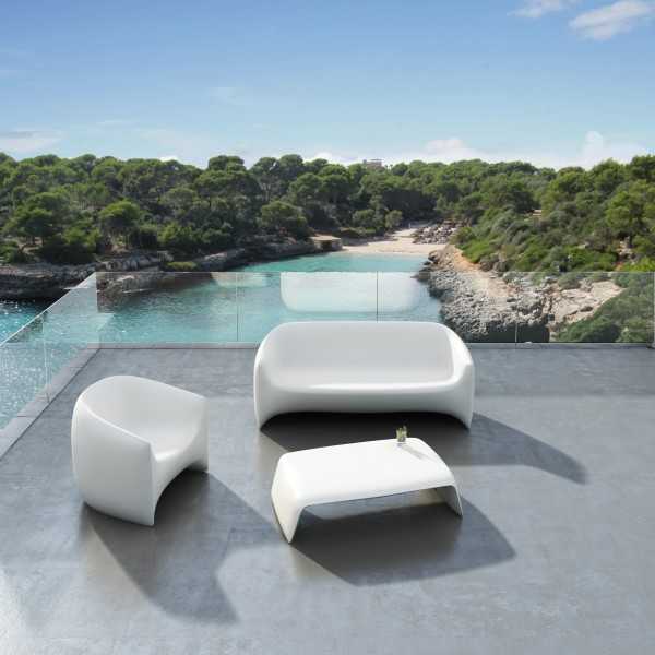 Blow Collection by Vondom Table Armchair and Couch with Led Light (switched off)