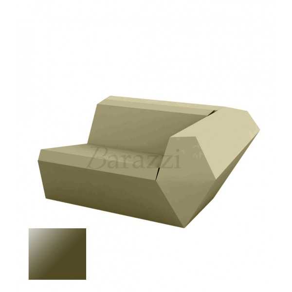 FAZ Sofa Left Khaki Lacquered Polyethylene Vondom