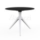 MARI-SOL Round Table White 3-Leg Base Black HPL Table Top for Professionals
