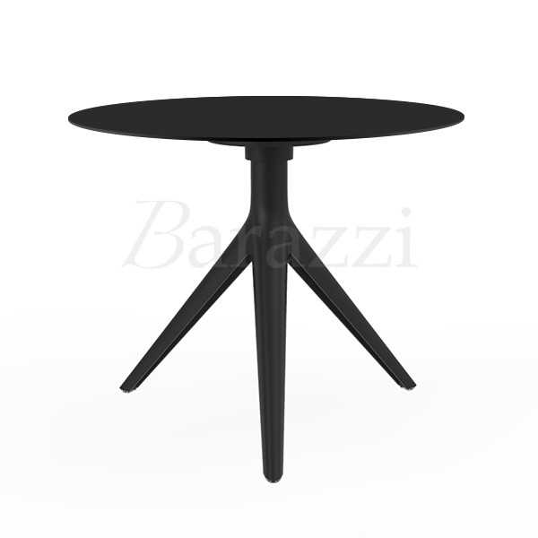 MARI-SOL Round Table Black 3-Leg Base and HPL Table Top for Hotels Bars Restaurants