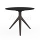 MARI-SOL Round Table Bronze 3-Leg Base Black HPL Table Top Indoor or Outdoor Use