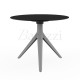 MARI-SOL Round Table Steel Color 3-Leg Base and Black Table Top for Indoor or Outdoor Use