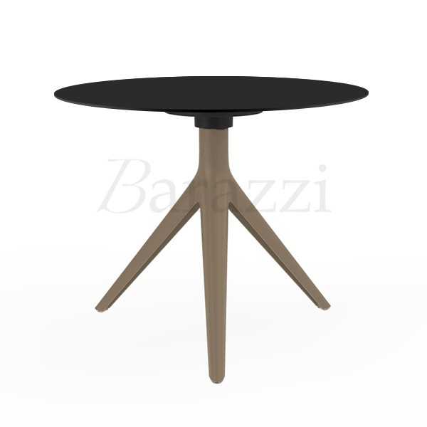 MARI-SOL Round Table with 3 Legs Sand Structure Black Table Top Made in Europe