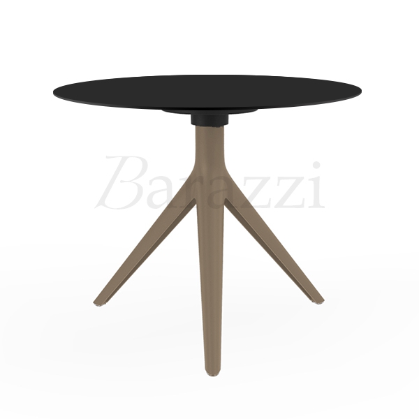 Mari Sol 3 Small Round Coffee Table Black Or White Hpl Top Mari Sol Round Table With 3 Legs Sand Structure Black Top Made In Europe